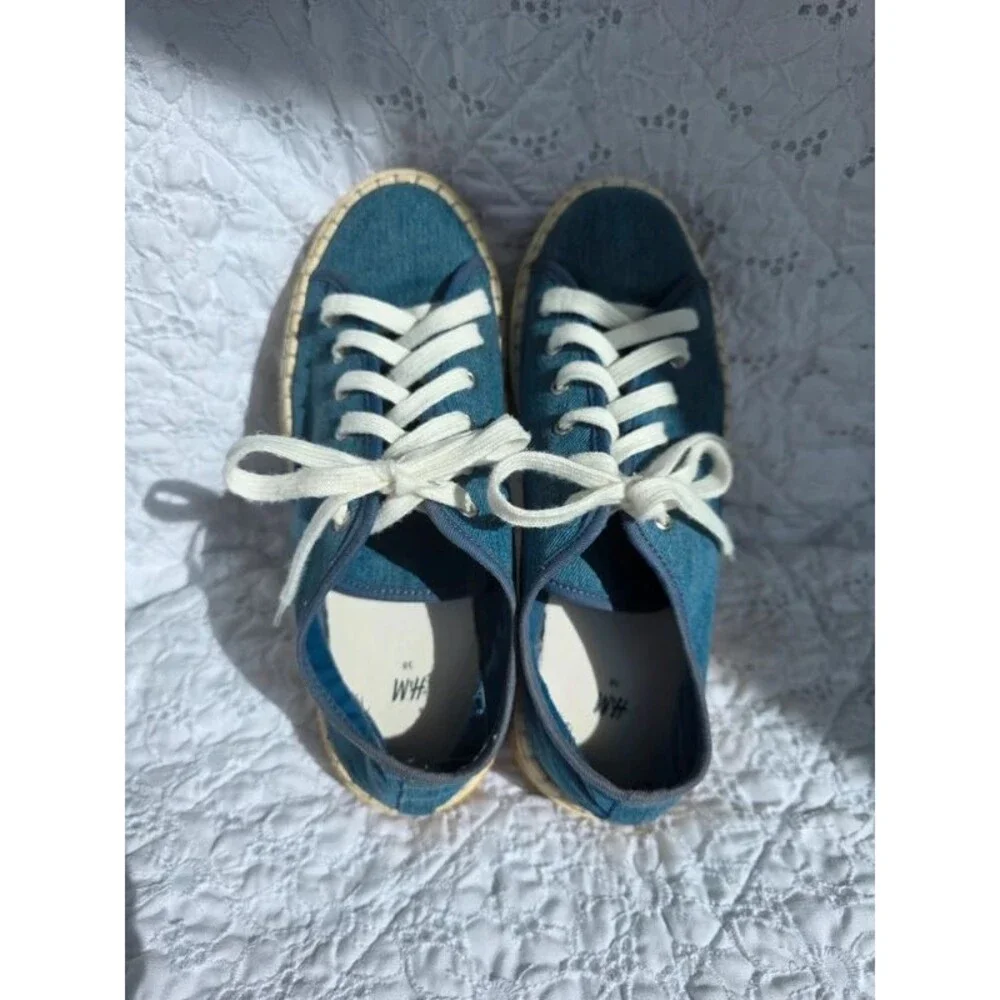 H&M Denim Espadrille Platform Sneakers EU 38 US 7.5